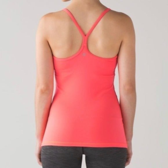 lululemon athletica Tops - Lululemon Power Y Tank Electric Coral Size 8